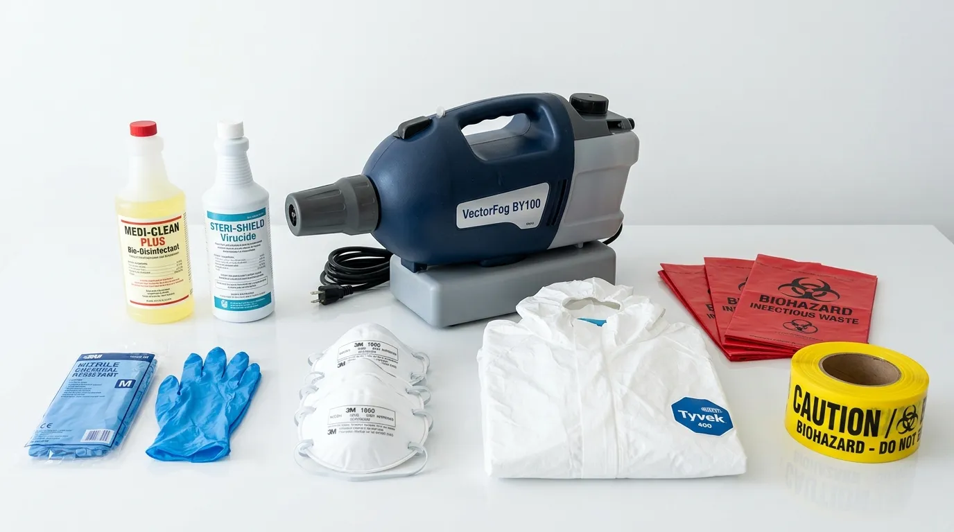 Professional biohazard remediation crew working in Blaine